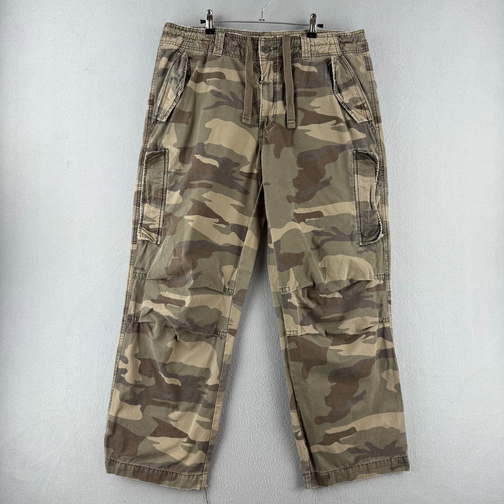 Vintage Mossimo Pants Mens Fits 36x30 Heavy Cotton Cargo Camo Y2K Paratrooper